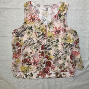 Roz & Ali | Blush Pink Floral Layered Blouse | Large